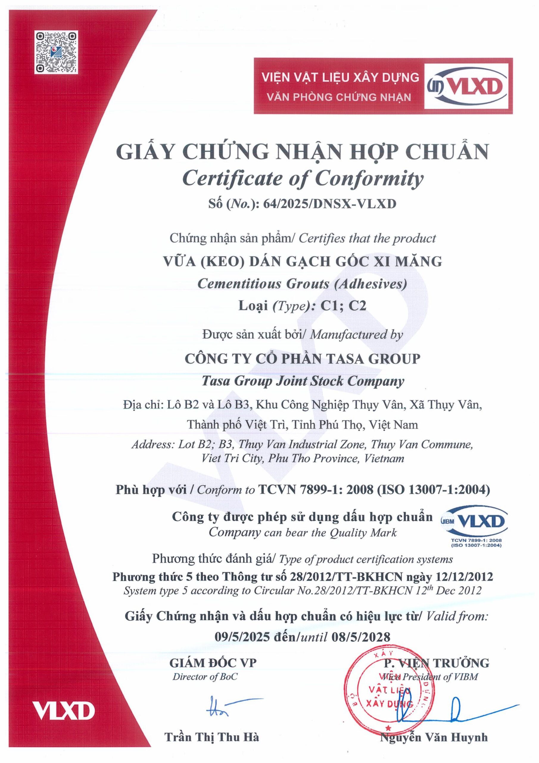 GCN 64.2025 Công ty CP TASA Group-hình ảnh-1